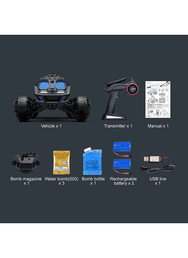 null - Mars Detecting Car 1/12 RC Car for Kids RC Space Vehicle Hidden Lift Water Bomb Shooting Conquer Various Terrains 2 Battery - Image 1