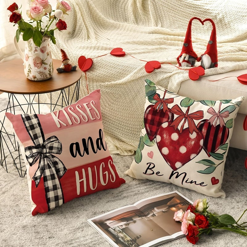 Valentines Day Love Pillow Covers 2pc Set 16x16 Inches Heart Wedding Decoration - Image 5