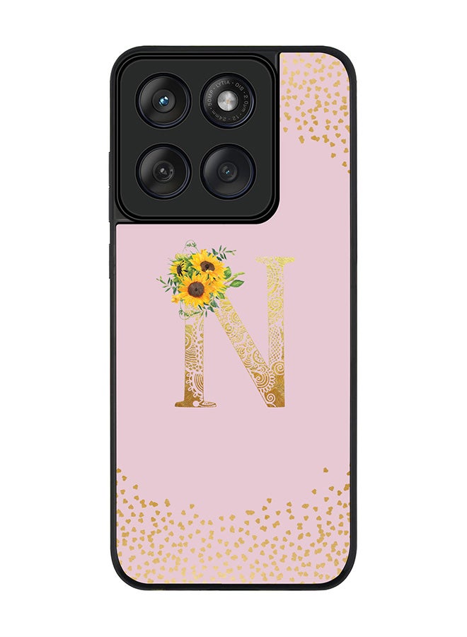 Stylizedd For Motorola MOTO Edge 60 Fusion/ Edge 60 Case,Slim fit Camera Protection, Shockproof Thin Phone cover  - Custom Floral Monogram - N  (Pink ) - Image 1