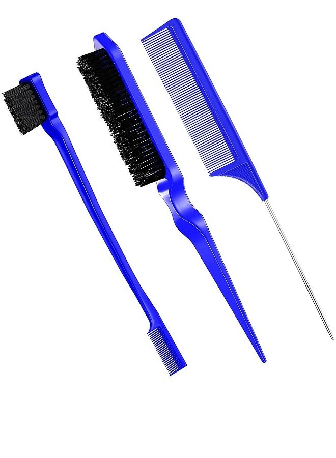 McDou مجموعة فرش تصفيف الشعر الزرقاء 3 قطع فرشاة الحواف - Image 1