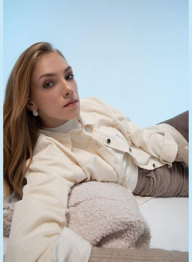 DeFacto Woman Loose Fit Woven Long Sleeve Shirt