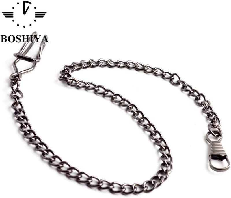 BoShiYa Clip Pocket Watch Chain for Men Vintage Metal Alloy Albert Vest Chain 14.9 Inch Pocket Watch Chains Link - Image 2
