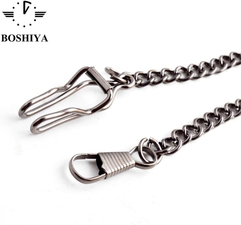 BoShiYa Clip Pocket Watch Chain for Men Vintage Metal Alloy Albert Vest Chain 14.9 Inch Pocket Watch Chains Link - Image 5