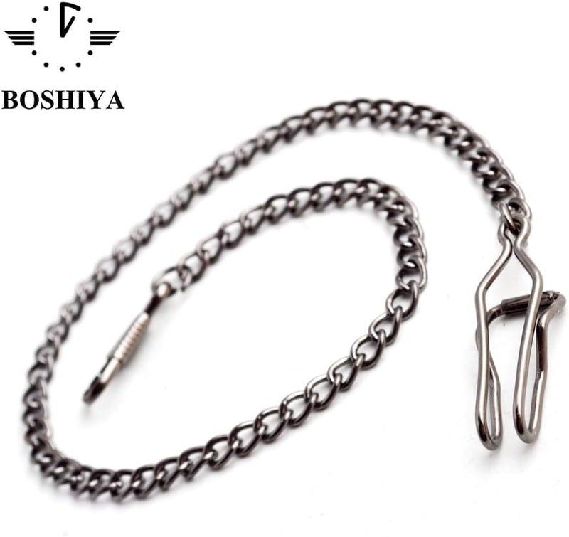 BoShiYa Clip Pocket Watch Chain for Men Vintage Metal Alloy Albert Vest Chain 14.9 Inch Pocket Watch Chains Link - Image 4