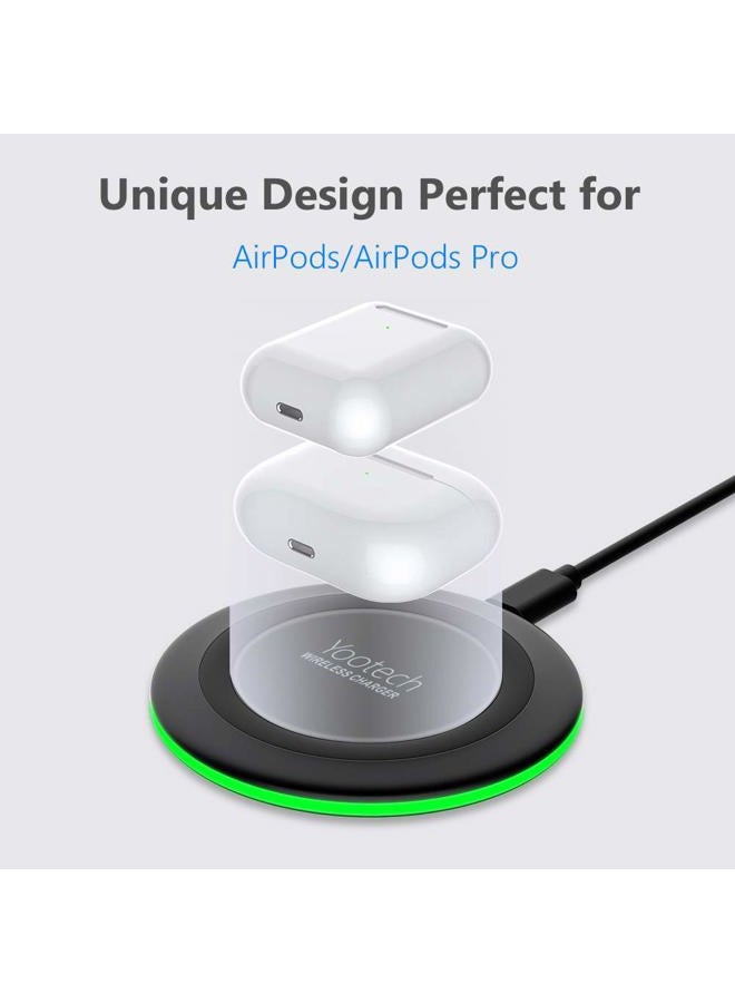 Yootech Wireless Charger, 10W Max Wireless Charging Pad with Quick Adapter, Compatible with iPhone 14/14 Plus/14 Pro/14 Pro Max/13/13 Mini/SE 2022/12/11/X/8,Samsung Galaxy S22/S21/S20,AirPods Pro 2 - Image 3