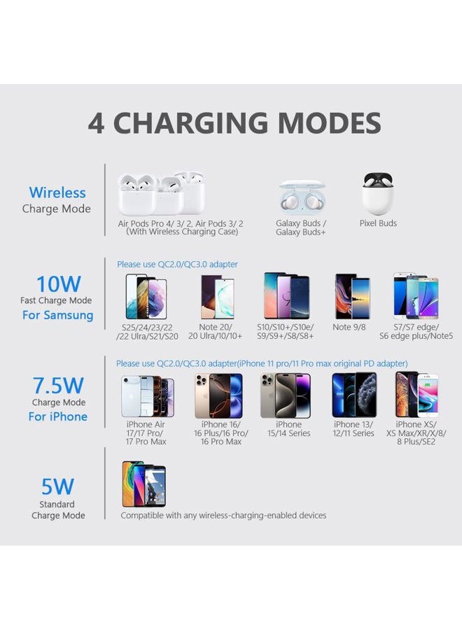 Yootech Wireless Charger, 10W Max Wireless Charging Pad with Quick Adapter, Compatible with iPhone 14/14 Plus/14 Pro/14 Pro Max/13/13 Mini/SE 2022/12/11/X/8,Samsung Galaxy S22/S21/S20,AirPods Pro 2 - Image 4