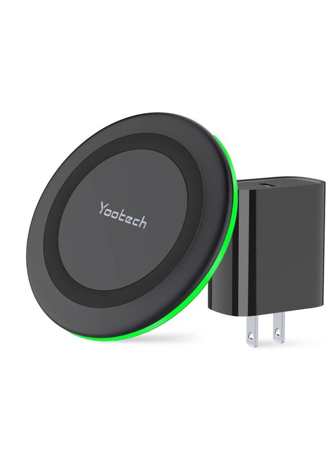 Yootech Wireless Charger, 10W Max Wireless Charging Pad with Quick Adapter, Compatible with iPhone 14/14 Plus/14 Pro/14 Pro Max/13/13 Mini/SE 2022/12/11/X/8,Samsung Galaxy S22/S21/S20,AirPods Pro 2 - Image 1