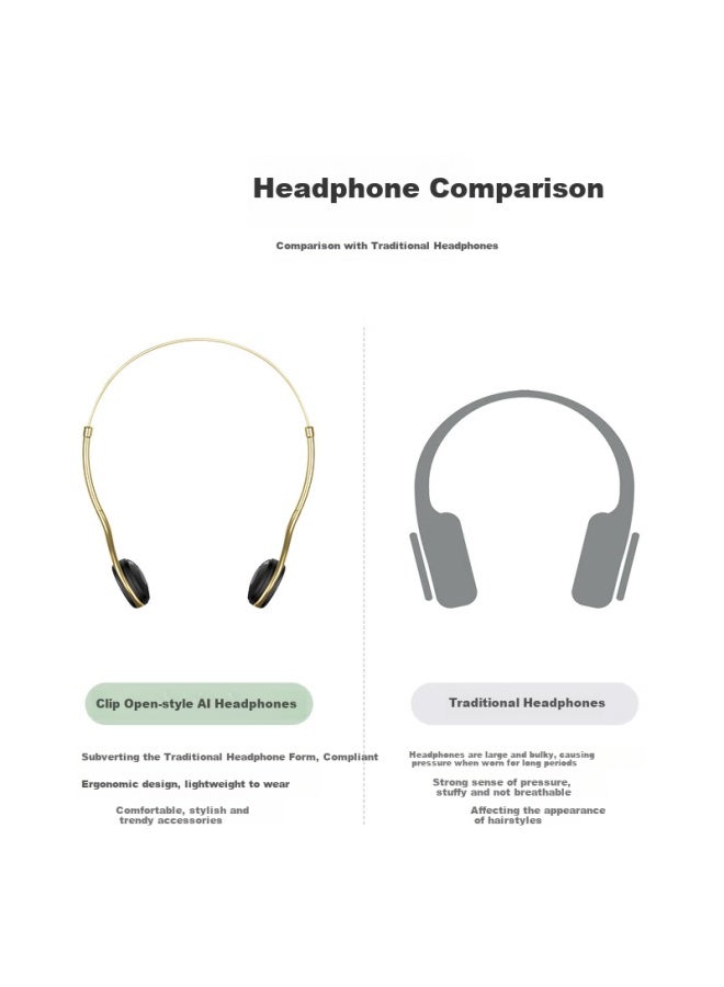Cleer Clip [ultra-long Battery Life] Star Arc Open-ear Bluetooth Headphones, Over-ear Dolby Sound, Ultra-long Battery Life, Ai Wireless Earphones, Compatible With Huawei And Apple, Gift, Aurora Black - Image 1