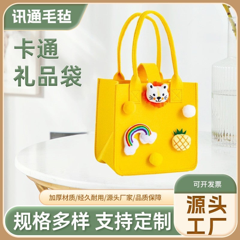 Trendy Handbag For First Birthday Celebration Gift Bag Versatile Felt Small Tote Bag - Image 1