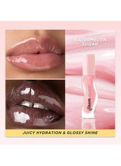 Gisou Pink Shimmer Glow Honey Infused Lip Oil - Hydrating, Nourishing, and Naturally Enhancing Formula for Luxurious Lips, Watermelon Sugar  - Image 2
