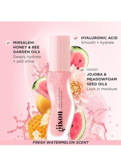 Gisou Pink Shimmer Glow Honey Infused Lip Oil - Hydrating, Nourishing, and Naturally Enhancing Formula for Luxurious Lips, Watermelon Sugar  - Image 4