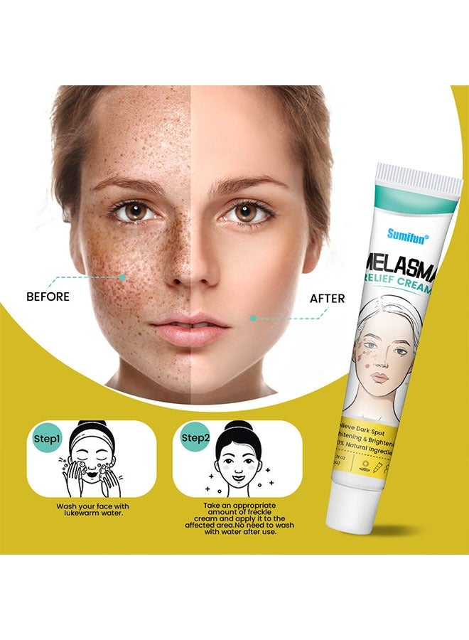 سوميفون كريم تخفيف الكلف - (تخفيف تبييض البقع الداكنة وتفتيح 100٪ مكونات طبيعية) فرط التصبغ ، الكلف ، النمش ، بقع الشمس - لجميع أنواع البشرة 20 جم - Image 2