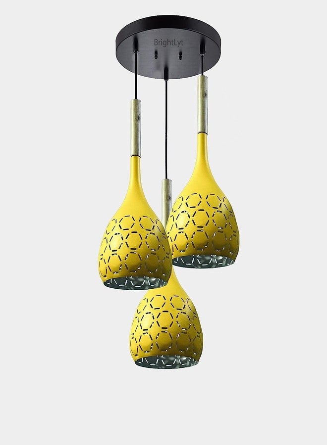 Cruv Aluminum Hanging Lights for Dining Table, Pendant Lamps for Kitchen Island, Bedroom Hanging Lamps and Living Room Lights (Aluminium Round, 2) - Image 3
