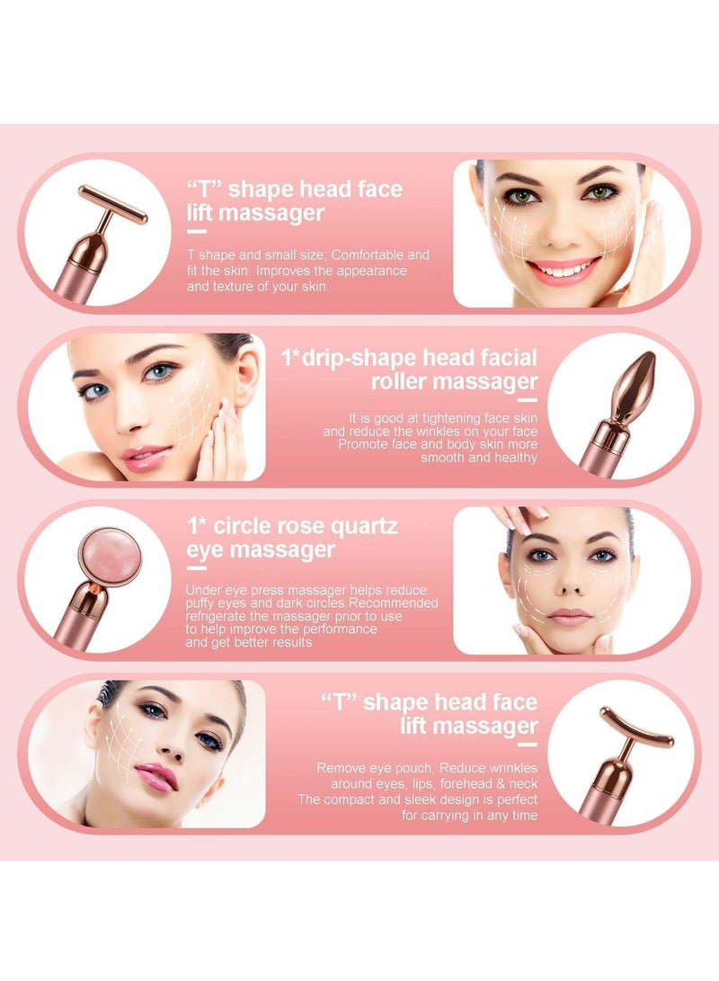 Loquat Face Massager Roller 4-in-1 Eye Cream Applicator Face Roller Massager Tool Girls Eye Massage Women Facial Massager for Reducing Puffiness Wrinkle Skin Care - Image 4