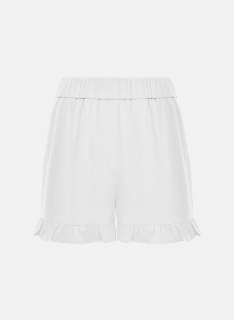 Lichi Mini shorts with ruffles at the cuffs