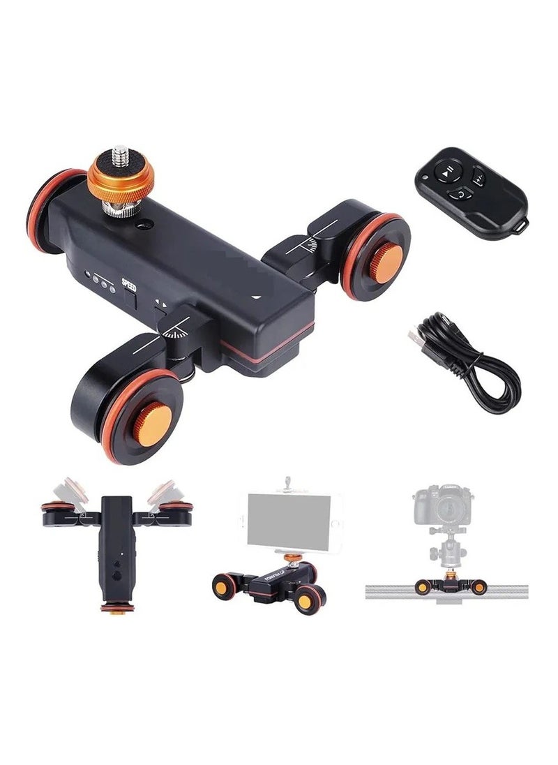 Generic - Camera Video Auto Dolly 3-Wheels Motorized Electric Track Rail Slider Dolly Car with 3 Speed Adjustable 360 Degree Swivel Shooting Camera Dolly Slider for DSLR Camera Camcorder Gopro Smartphones - Image 1