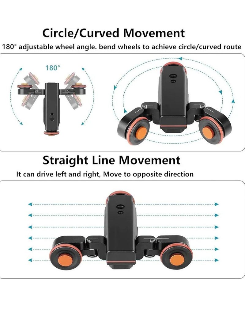 Generic - Camera Video Auto Dolly 3-Wheels Motorized Electric Track Rail Slider Dolly Car with 3 Speed Adjustable 360 Degree Swivel Shooting Camera Dolly Slider for DSLR Camera Camcorder Gopro Smartphones - Image 1