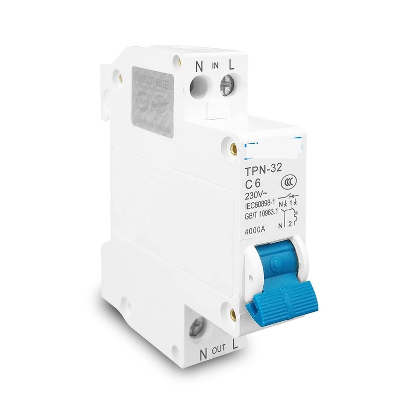 قاطع الدائرة المصغر TPN 1P N 6A MCB قضيب DIN مفتاح هواء منزلي - Image 4
