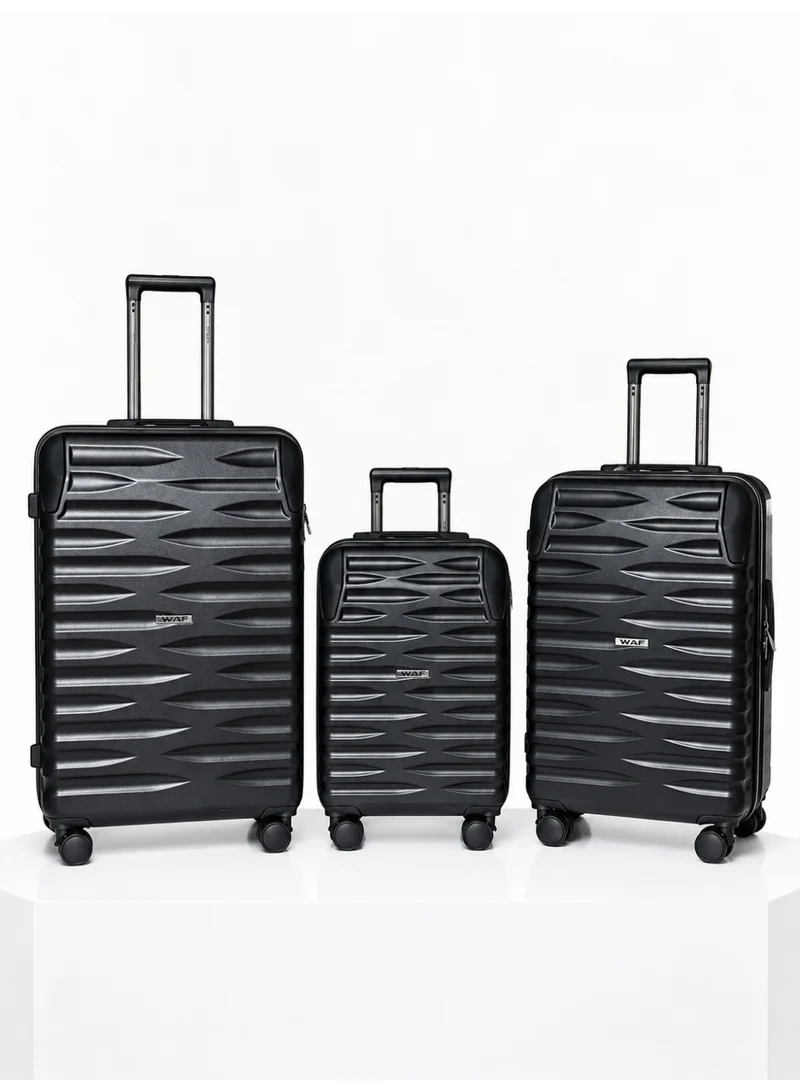 WAF Panda Premium 3-Piece Luggage Set 20/24/28 Inch Fiber+PC Hard Shell Suitcase with TSA Lock & 360° Spinner Wheels – Lightweight Luxury Travel Trolley Bags for Cabin & Check-In | Stylish Travel Luggage Set KSA