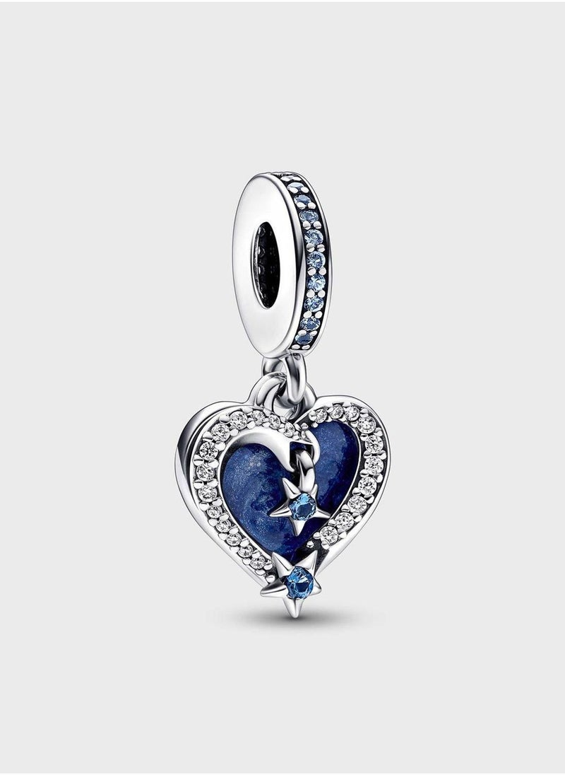 PANDORA Celestial Shooting Star Heart Double Dangle Charm  - Image 1
