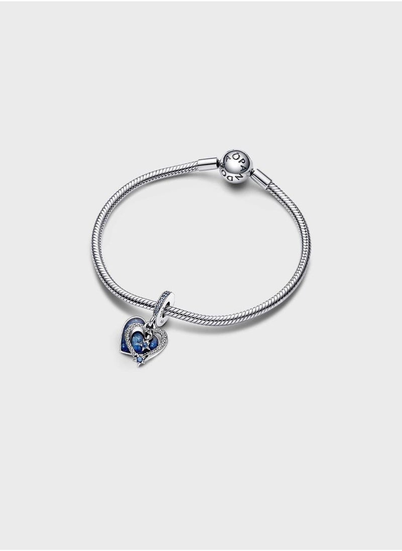 PANDORA Celestial Shooting Star Heart Double Dangle Charm  - Image 3