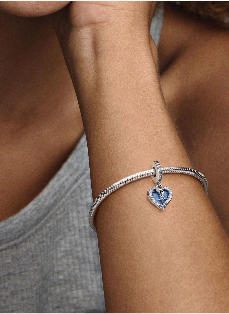 PANDORA Celestial Shooting Star Heart Double Dangle Charm  - Image 4