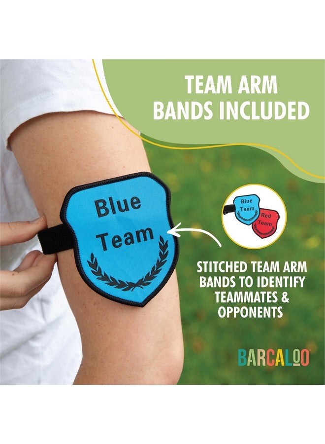 Barcaloo Capture The Flag, Traditional 12 Player Set with Real Wood Handle Flags & Arm Bands - Outdoor Yard Game for Family, Kids and Teens - Cool Birthday Gifts for Boys, Family Reunions, & Field Day - Image 4