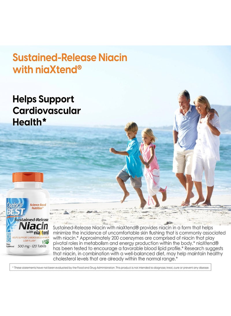 Timerelease Niacin With Niaxtend Nongmo Vegan Gluten Free 500 Mg 120 Tablets