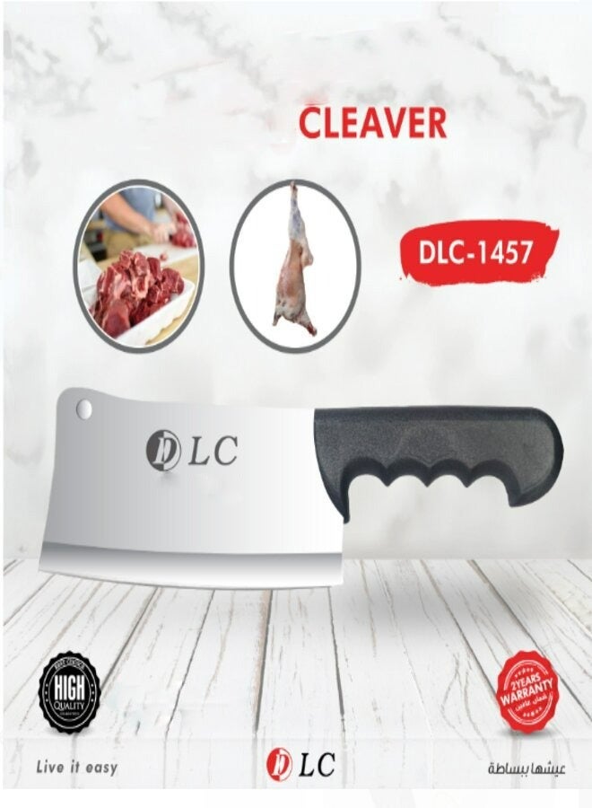 D L C Meat Cleaver Stainless Steel Heavy Duty Kitchen Knife - Image 2