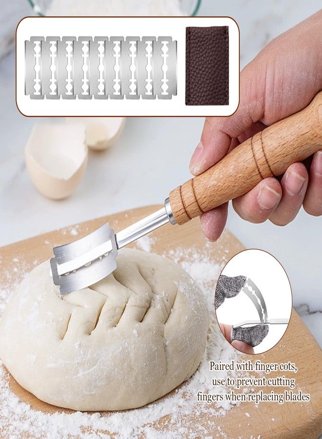 EQUNROY Bread Making Tools Set,Danish Dough Whisk with Sourdough ScoringTool,Bread Making Tools and Supplies, Dutch Whisks for Dough, With Dough Scraper Sourdough Cutter, Pastry Brush - Image 4