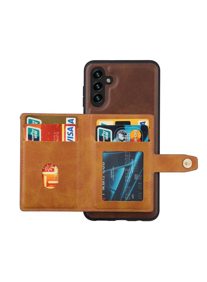 اس-توب جراب لهاتف Samsung Galaxy A13 5G مصنوع من جلد العجل بلون مطابق من مادة TPU + PU - Image 4