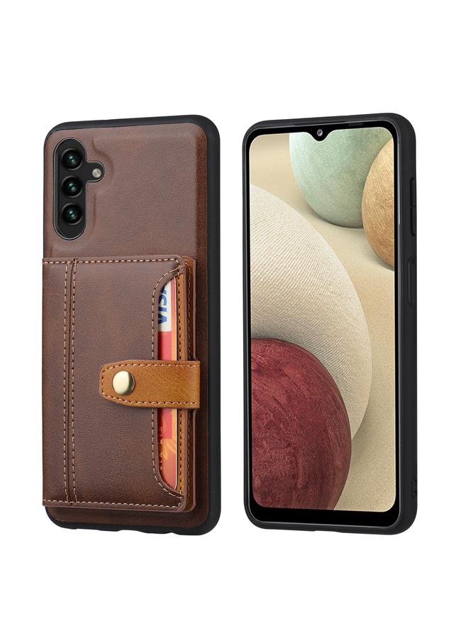 اس-توب جراب لهاتف Samsung Galaxy A13 5G مصنوع من جلد العجل بلون مطابق من مادة TPU + PU - Image 1