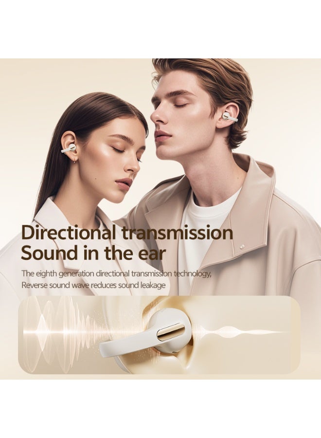 مُوطْمُوك  سماعات أذن لاسلكية M136 بمشبك، تعمل بتقنية بلوتوث 5.4، سماعات رأس مفتوحة الأذن بتصميم عصري، خفيفة الوزن للغاية، مزودة بخطاف على شكل حرف C، مريحة للأذنين الصغيرتين ولمن يرتدون النظارات، مناسبة للتمارين الرياضية (للبشرة). - Image 4