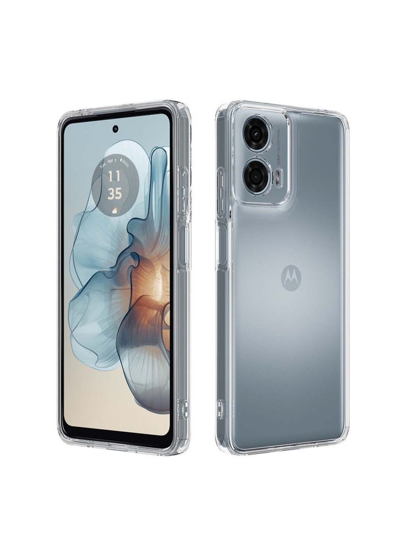 Wtech Motorola Moto G24 Power 4G 2024 Premium TPU Soft Corners With Hard PC Case - Clear - Image 2