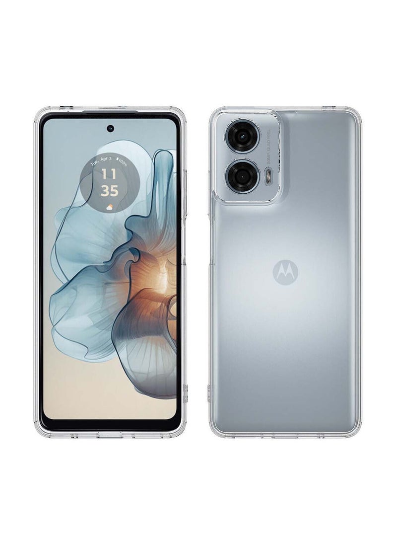 Wtech Motorola Moto G24 Power 4G 2024 Premium TPU Soft Corners With Hard PC Case - Clear - Image 3