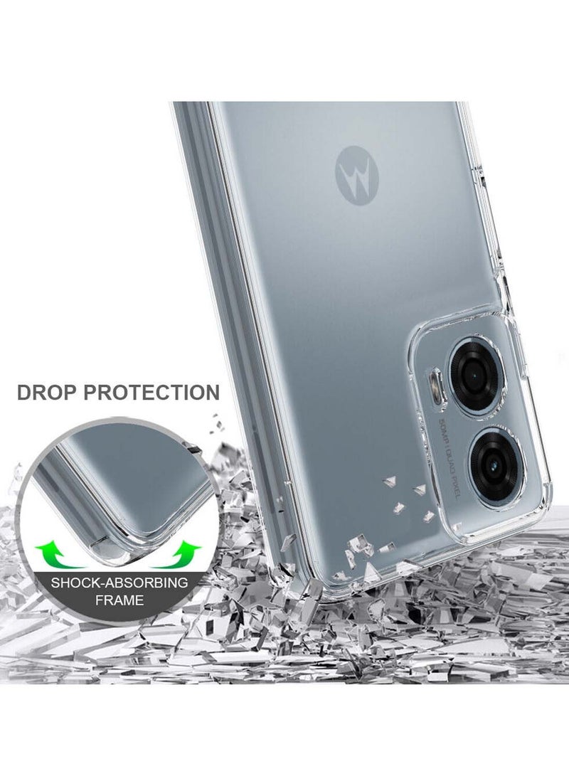 Wtech Motorola Moto G24 Power 4G 2024 Premium TPU Soft Corners With Hard PC Case - Clear - Image 5