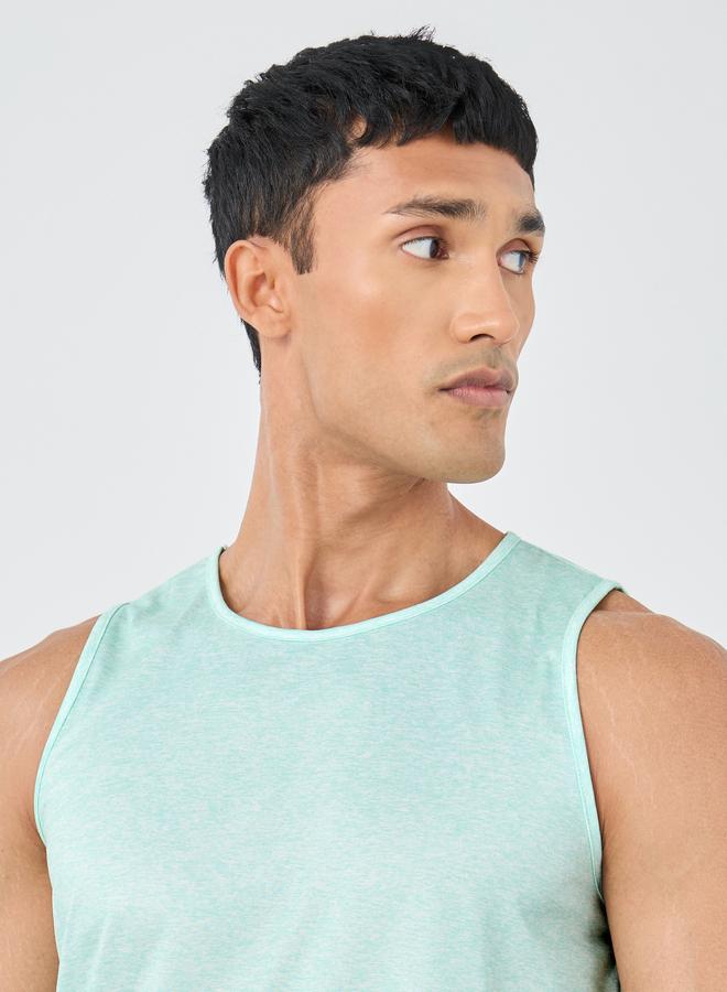 Styli Active Back Print Super Stretch Curved Hem Drop Armhole Tank - Image 3