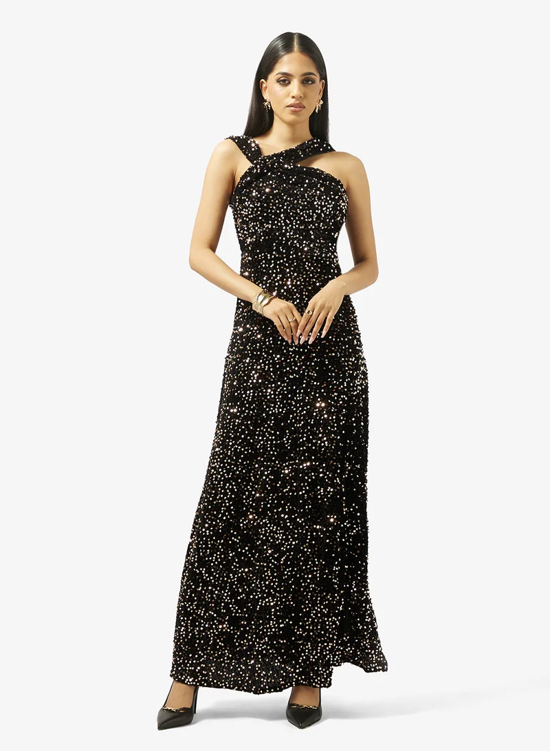 ايلا ليمتد اديشن فستان لامع بكتف واحد