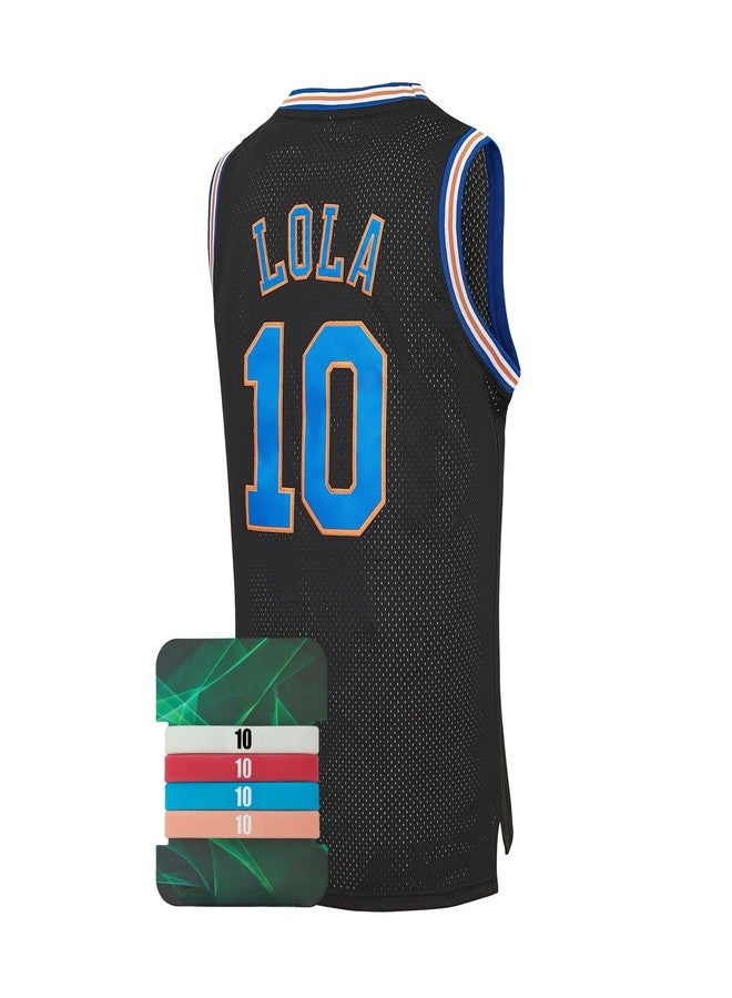 CAIYOO Bugs Lola #23 Youth Basketball Jersey for Kids Boys Halloween Costume with Luminous Wristband (Black10, Small) - Image 2