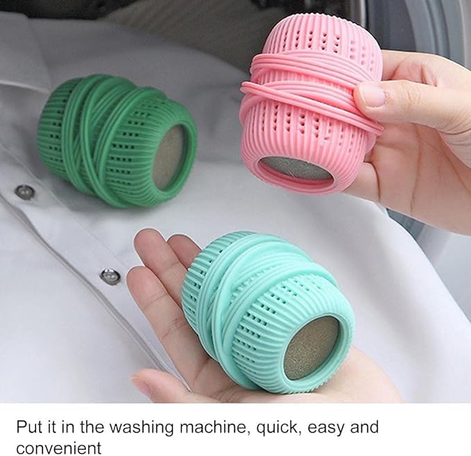 LYBAA Reusable Laundry Ball Reusable Laundry Dryer Balls Stain Removal AntiTangle Saves Drying Time Soften and Fluff Laundry Reduces Wrinkles Multi color Pack of 2 - Image 2