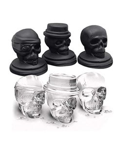 Y&D Skull Ice Cube Mold Flexible Silicone Creative 3D Trays Giant Ball Maker Reusable and BPA Free Perfect for Home Party  - Image 1