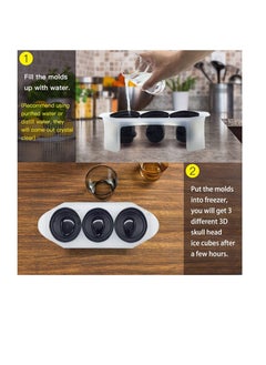 Y&D Skull Ice Cube Mold Flexible Silicone Creative 3D Trays Giant Ball Maker Reusable and BPA Free Perfect for Home Party  - Image 3