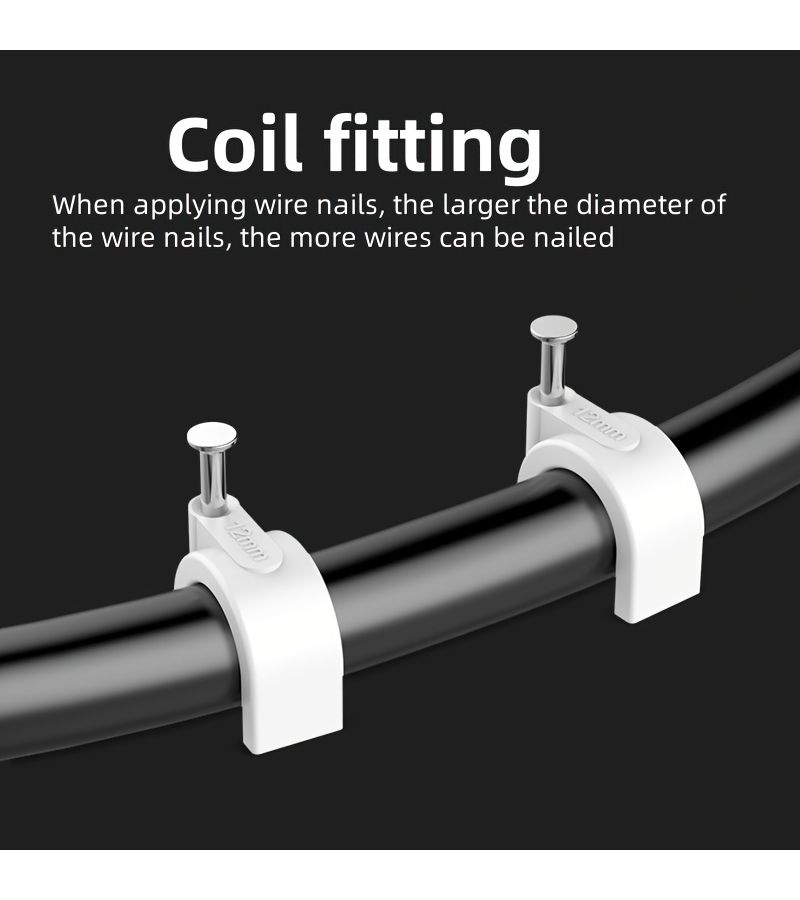 100pcs Steel Wire Nail Card 12mm Round Buckle Cable Management - Image 5