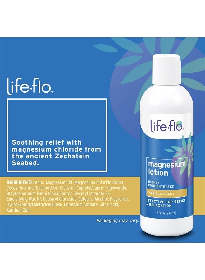 Life-flo Magnesium Lotion w/Concentrated Magnesium Chloride | Calms & Rejuvenates Muscles & Mind | Vanilla Scent | 8oz (3 Pack) - Image 4