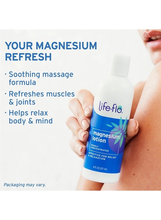 Life-flo Magnesium Lotion w/Concentrated Magnesium Chloride | Calms & Rejuvenates Muscles & Mind | Vanilla Scent | 8oz (3 Pack) - Image 3