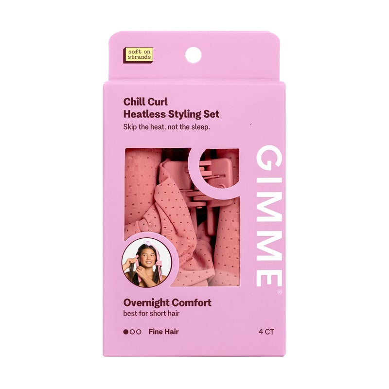 Gimme Beauty Chill Curl Heatless Styling Set - Gentle & Breatable Hair Rods for Overnight Curls - Natural Waves with a Frizz-Free Finish - Clip & Scrunchies for Secure Hold - Fine Hair, 4 Count - Image 1