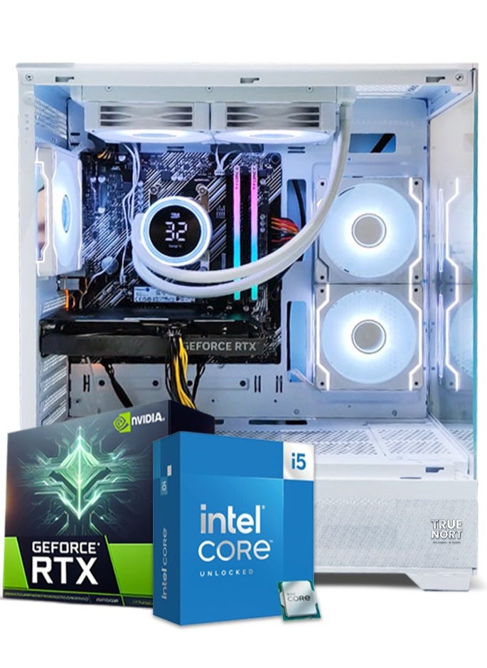 Truenort - Quartz Serpent Gaming PC, Intel Core i5-12400F, RTX 4060, 16GB RAM, 1TB SSD, Window 11 Pro, TrueNort  RGB White Case - Image 1