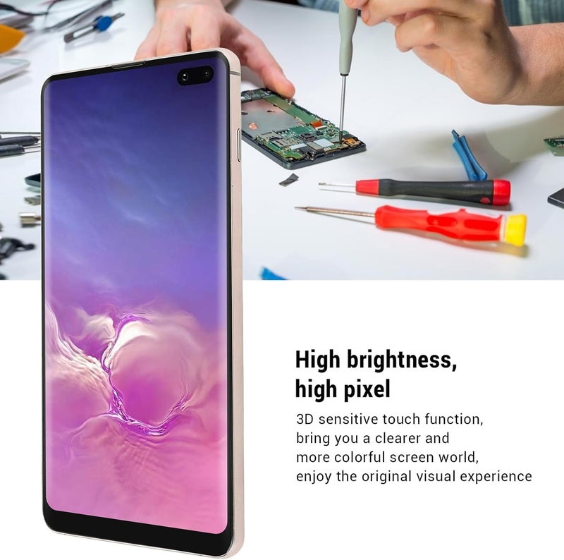 شاشة LCD للهاتف مقاس 6.4 بوصة من Bewinner، نطاق ألوان واسع، شاشة LCD مع لوحة لمس بديلة بدقة 3040x1440 لطراز SM G975F لهاتف S10 Plus (ذهبي) - Image 1