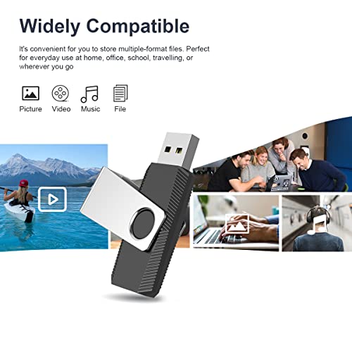 Aiibe 5 Pack 64GB Flash Drive USB Flash Drives 64GB Thumb Drive USB 2.0 Memory Stick USB Drives Jump Drive 64 GB Multipack (64G, 5 Mixed Colors: Black Red Cyan Green Purple) - Image 2
