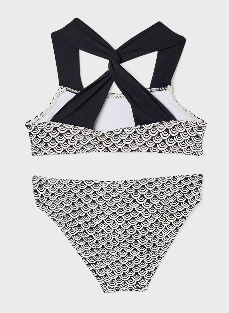 MANGO Kids Wave Print Bikini - Image 2
